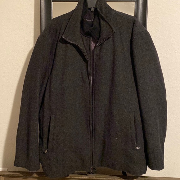CALVIN KLEIN HEAVY JACKET Dark grey and black - Picture 1 of 8
